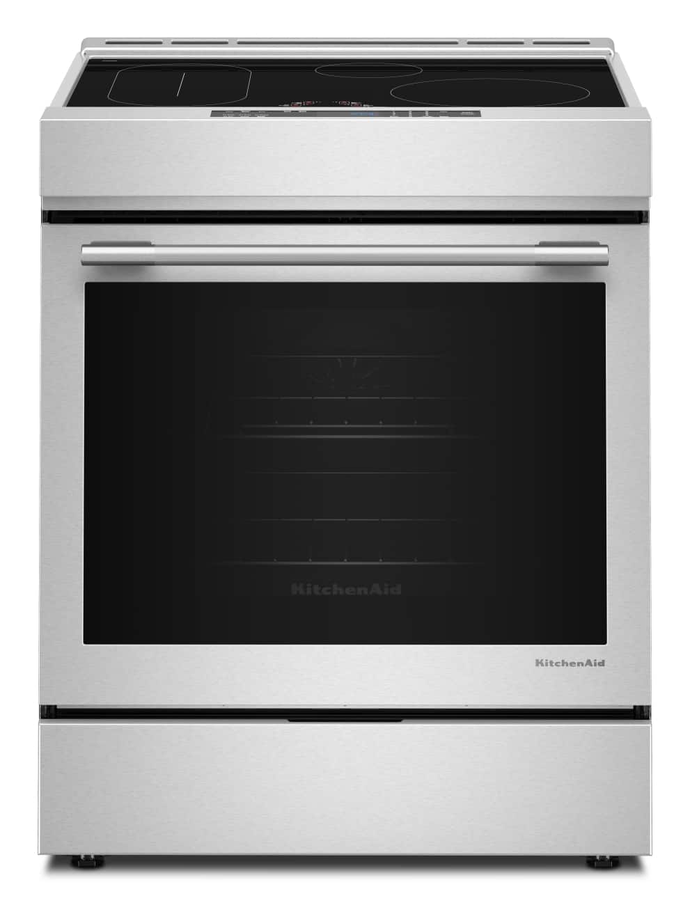KitchenAid - 30-Inch 4-Element Induction Slide-In Convection Range with Air Fry - PrintShield Stainless Finish