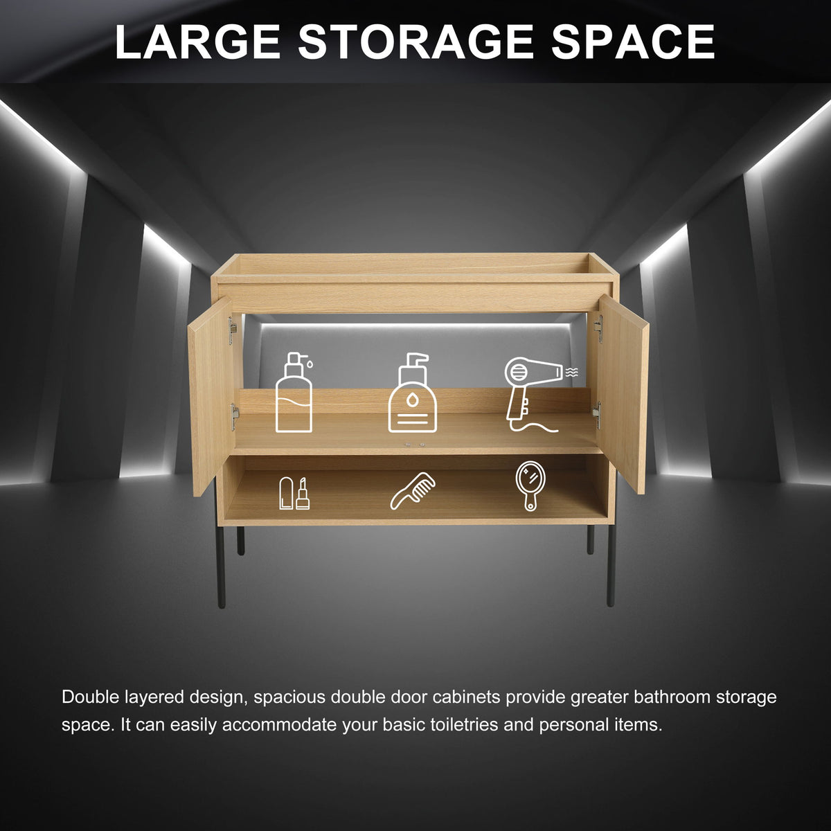 Mueble de baño independiente y puertas de gabinete de cierre suave