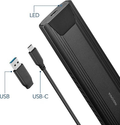 Insignia™ - M.2 NVMe to USB-C SSD Enclosure - Black
