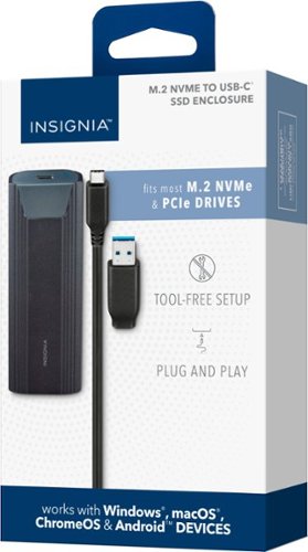 Insignia™ - M.2 NVMe to USB-C SSD Enclosure - Black