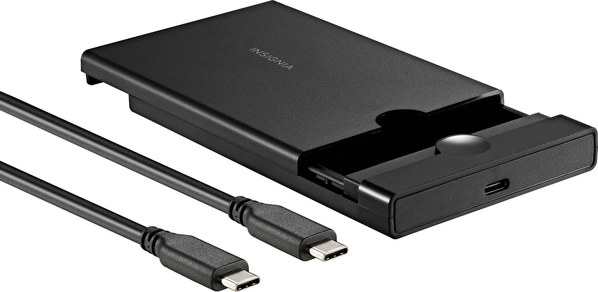 Insignia™ - 2.5" SATA to USB-C HDD Enclosure - Black