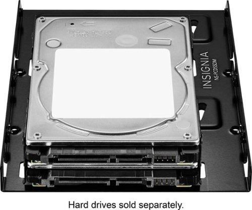 Insignia™ - Dual Drive Mount for 2.5” SATA, SSDs or Hard Drives - Black