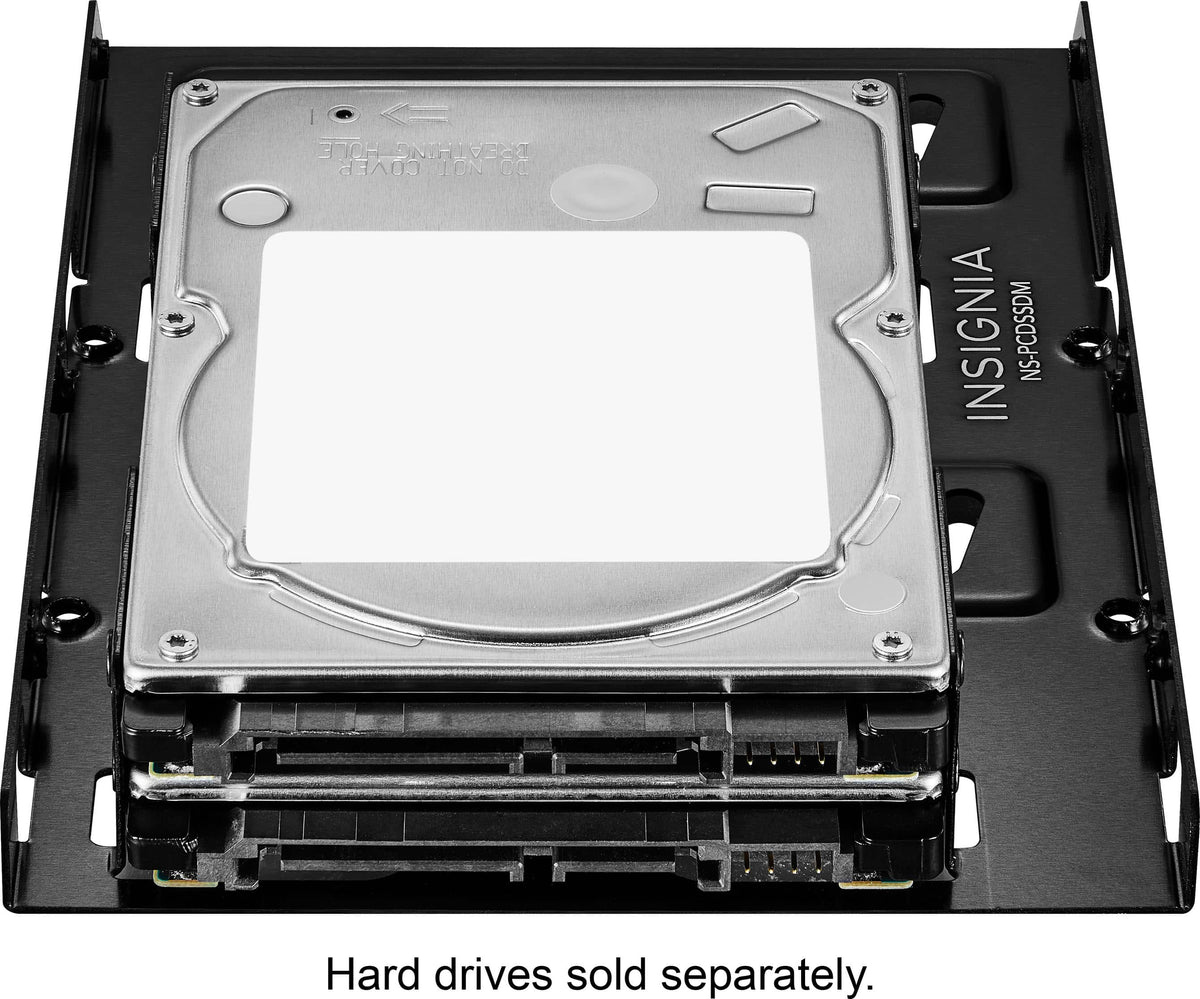 Insignia™ - Dual Drive Mount for 2.5” SATA, SSDs or Hard Drives - Black