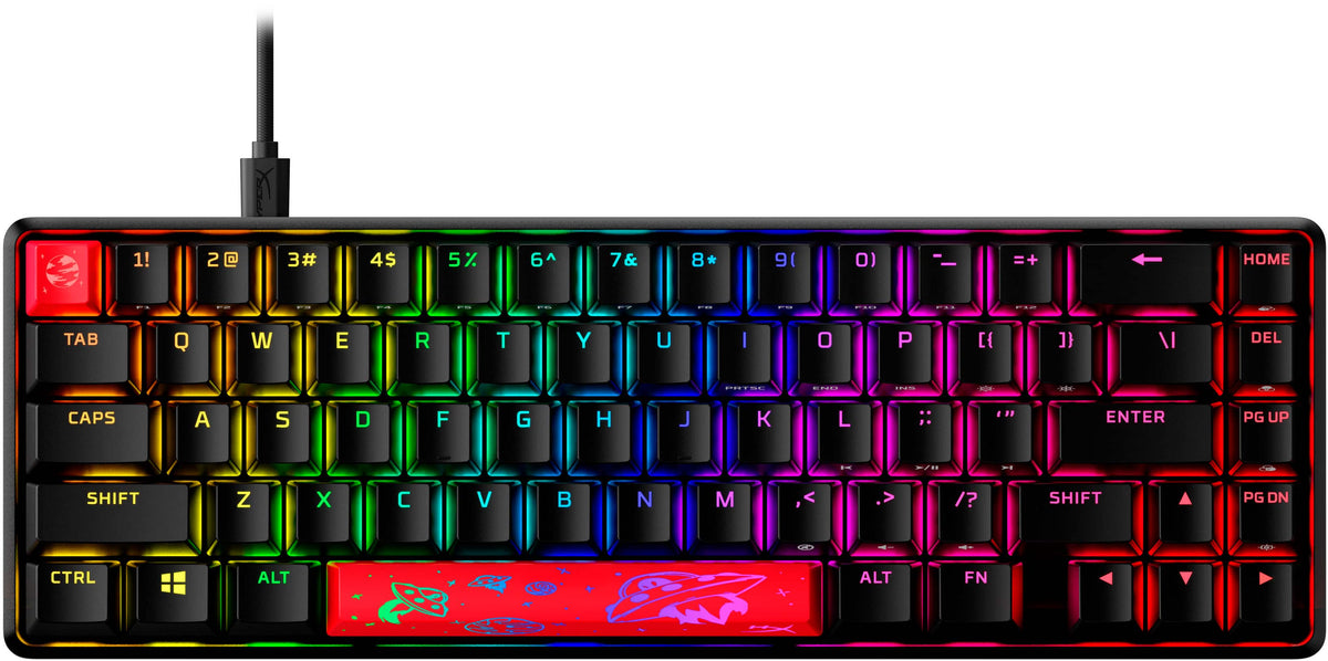 HyperX - Alloy Origins 65% Compact Wired Mechanical Red Linear Switch Gaming Keyboard with RGB Lighting - Black