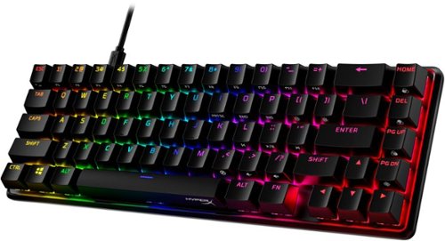 HyperX - Alloy Origins 65% Compact Wired Mechanical Red Linear Switch Gaming Keyboard with RGB Lighting - Black