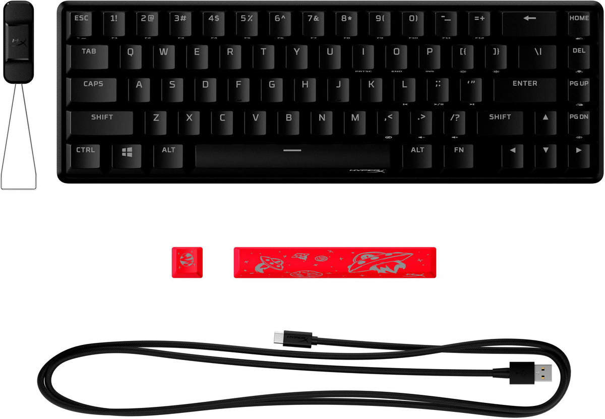 HyperX - Alloy Origins 65% Compact Wired Mechanical Red Linear Switch Gaming Keyboard with RGB Lighting - Black