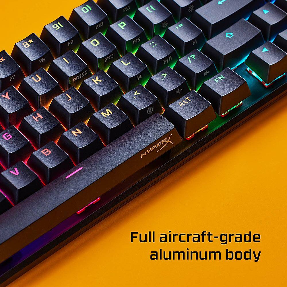 HyperX - Alloy Origins 65% Compact Wired Mechanical Red Linear Switch Gaming Keyboard with RGB Lighting - Black
