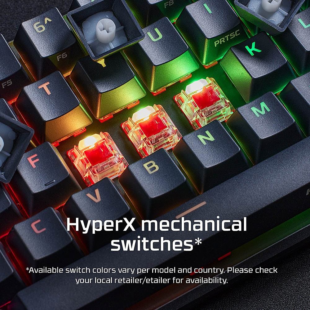 HyperX - Alloy Origins 65% Compact Wired Mechanical Red Linear Switch Gaming Keyboard with RGB Lighting - Black