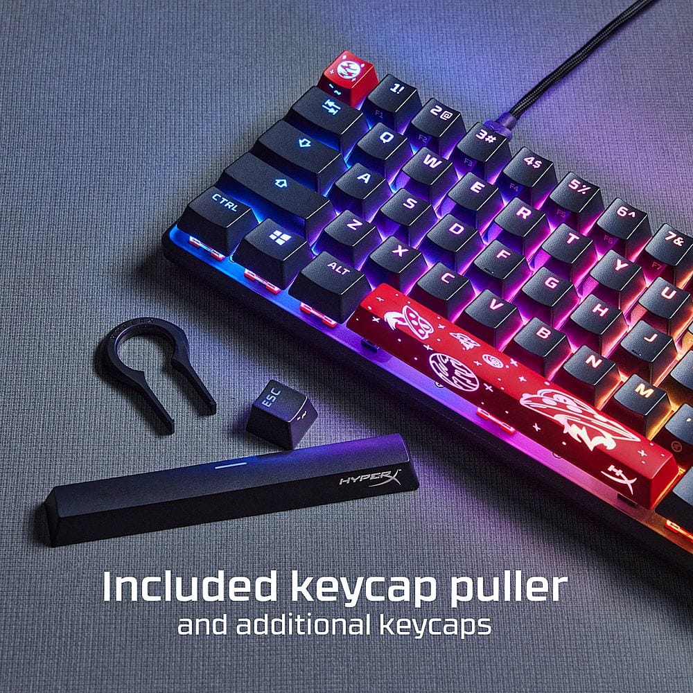 HyperX - Alloy Origins 65% Compact Wired Mechanical Red Linear Switch Gaming Keyboard with RGB Lighting - Black