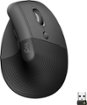 Logitech - Lift Vertical Wireless Optical Ergonomic Mouse with 4 Customizable Buttons - Wireless - Graphite