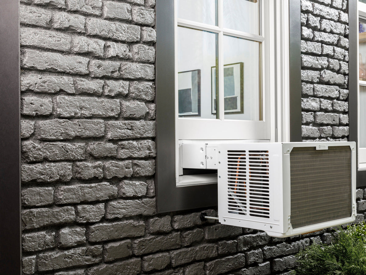 GE Profile - ClearView 350 Sq. Ft. 8,300 BTU Smart Ultra Quiet Window Air Conditioner - White