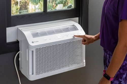 GE Profile - ClearView 350 Sq. Ft. 8,300 BTU Smart Ultra Quiet Window Air Conditioner - White
