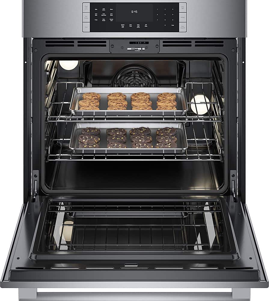 Bosch - 800 Series 30" 4.6 Cu. Ft. Built-In Single Electric Smart Wall Oven with True Convection - Stainless Steel