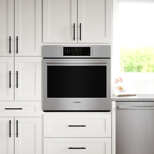 Bosch - 800 Series 30" 4.6 Cu. Ft. Built-In Single Electric Smart Wall Oven with True Convection - Stainless Steel