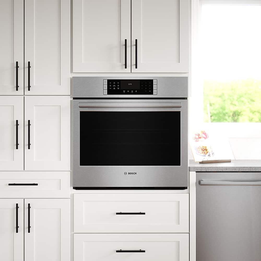 Bosch - 800 Series 30" 4.6 Cu. Ft. Built-In Single Electric Smart Wall Oven with True Convection - Stainless Steel