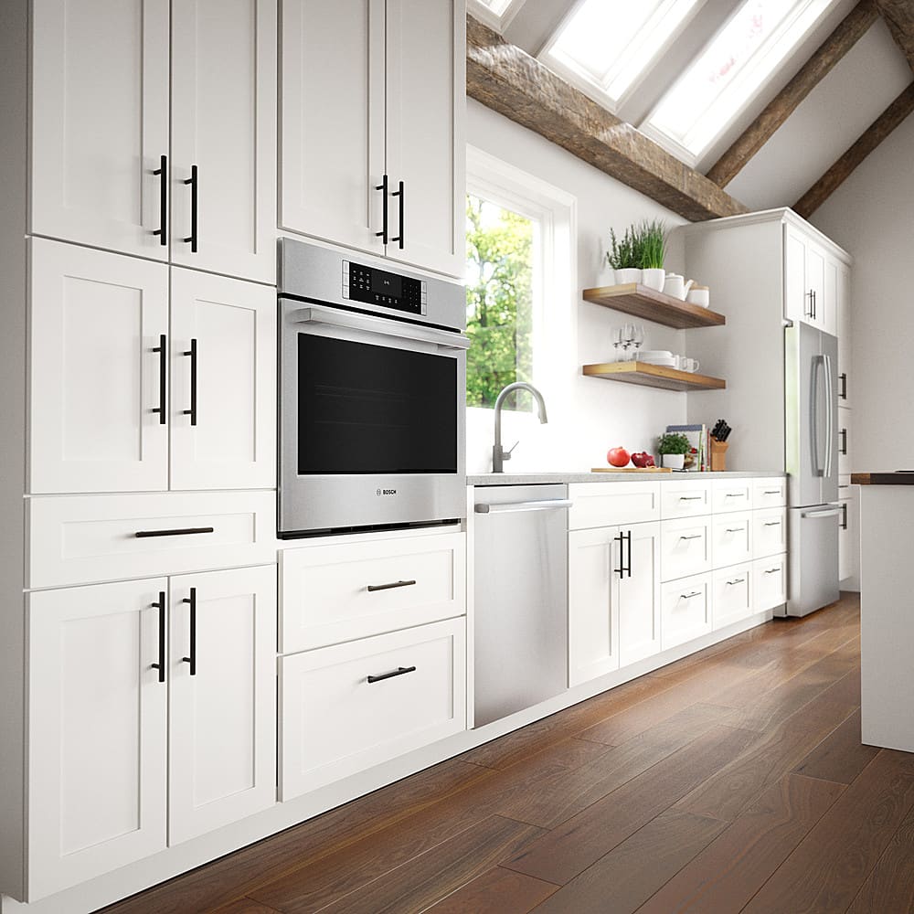 Bosch - 800 Series 30" 4.6 Cu. Ft. Built-In Single Electric Smart Wall Oven with True Convection - Stainless Steel