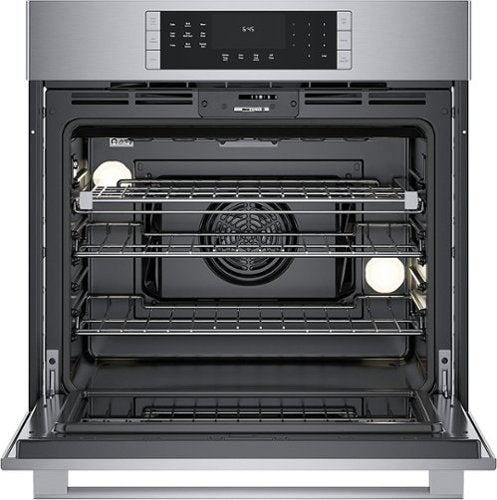 Bosch - 800 Series 30" 4.6 Cu. Ft. Built-In Single Electric Smart Wall Oven with True Convection - Stainless Steel