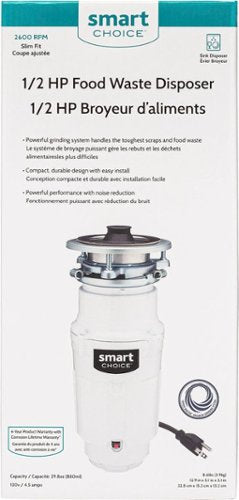 Smart Choice - 1/2HP Corded Garbage Disposal - White
