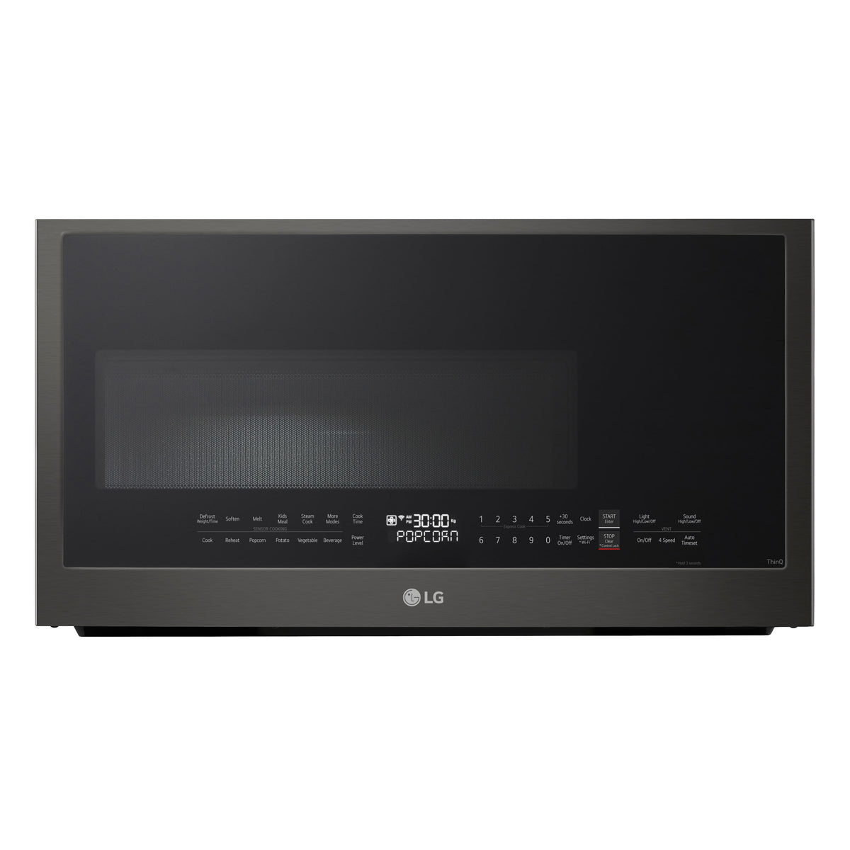 LG - 2.0 Cu. Ft. Over-the-Range Smart Microwave with Sensor Cooking and EasyClean - Black Stainless Steel