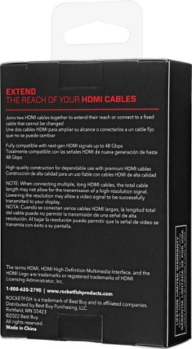 Rocketfish™ - 8K HDMI Coupler - Black