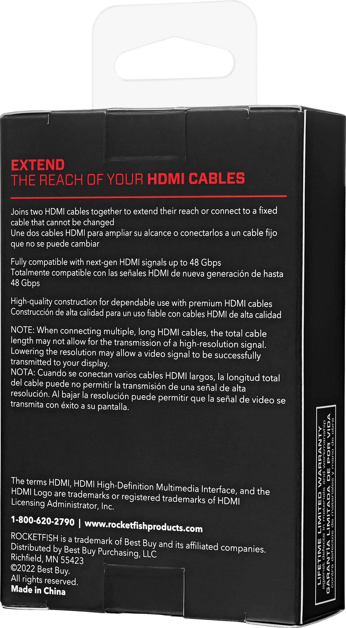 Rocketfish™ - 8K HDMI Coupler - Black