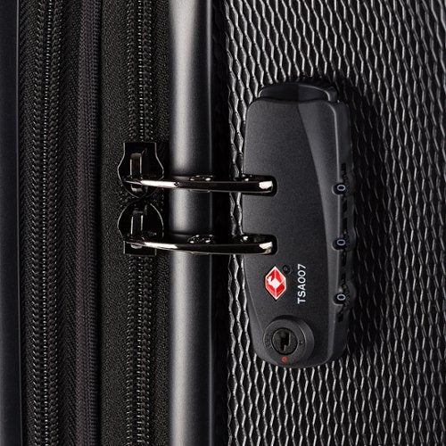 SwissGear - Energie 20" Carry On Spinner Suitcase with USB - Black