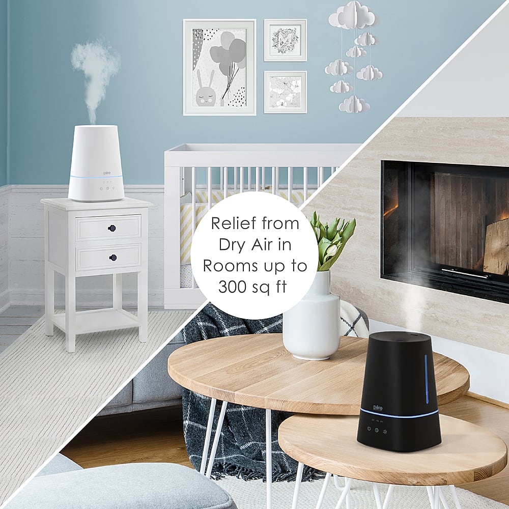 Pure Enrichment - HUME Max - 1 Gallon Easy Top Fill Ultrasonic Cool Mist Humidifier - White