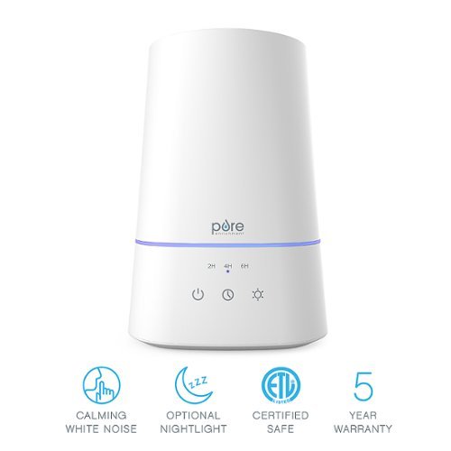 Pure Enrichment - HUME Max - 1 Gallon Easy Top Fill Ultrasonic Cool Mist Humidifier - White