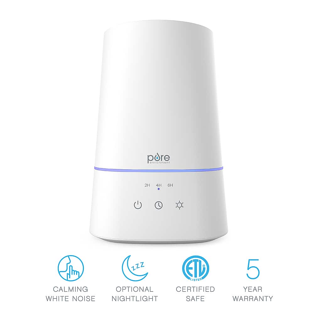 Pure Enrichment - HUME Max - 1 Gallon Easy Top Fill Ultrasonic Cool Mist Humidifier - White