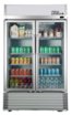 Premium Levella - 40 in. Wide 21.0 cu. ft. 2-Door Commercial Merchandiser Refrigerator Glass-Door Beverage Display Cooler - Stainless Steel