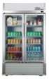 Premium Levella - 40 in. Wide 21.0 cu. ft. 2-Door Commercial Merchandiser Refrigerator Glass-Door Beverage Display Cooler - Stainless Steel