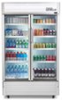 Premium Levella - 47 in. Wide 29.0 cu. ft. 2-Door Commercial Merchandiser Refrigerator Glass-Door Beverage Display Cooler - Stainless Steel