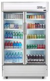 Premium Levella - 47 in. Wide 29.0 cu. ft. 2-Door Commercial Merchandiser Refrigerator Glass-Door Beverage Display Cooler - Stainless Steel