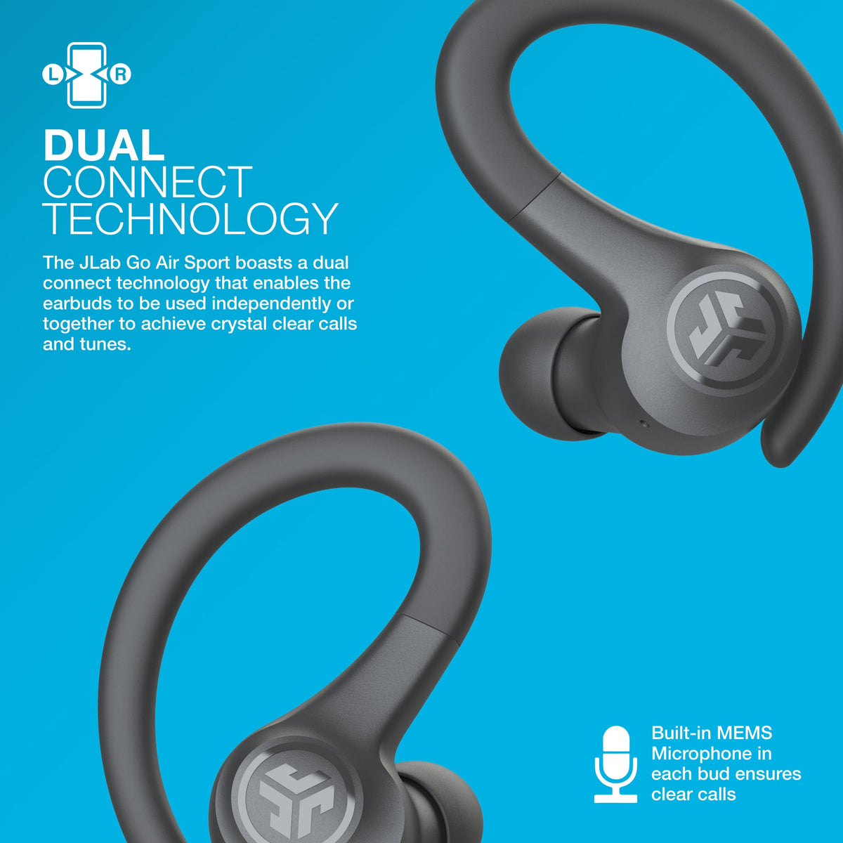 JLab - Go Air Sport True Wireless Earbuds - Graphite