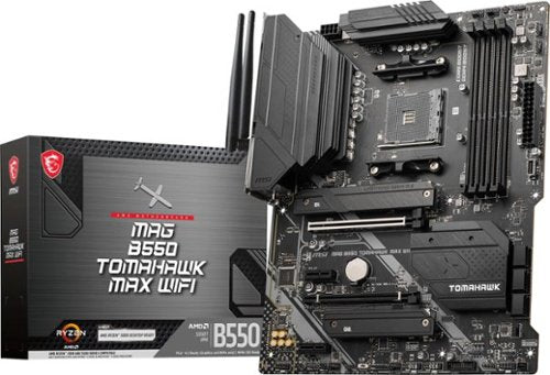 MSI - B550 TOMAHAWK MAX WIFI (Socket AM4) AMD B550 ATX DDR4 Wi-Fi 6E Motherboard - Black