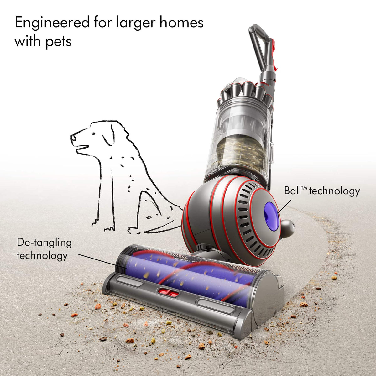 Dyson - Ball Animal 3 Upright Vacuum with 2 accessories - Nickel/Silver