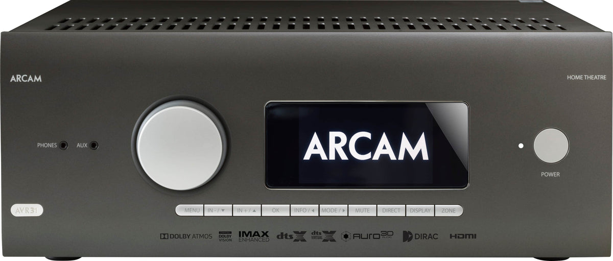 Arcam - AVR31 1260W 7.1 Ch. Bluetooth capable With Google Cast and 8K Ultra HD HDR Compatible A/V Home Theater Receiver - Gray