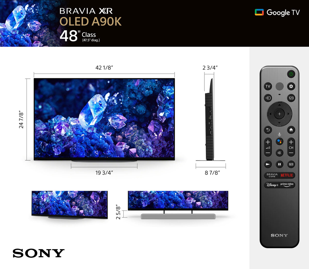 Sony - 48" Class BRAVIA XR A90K OLED 4K UHD Smart Google TV (2022)