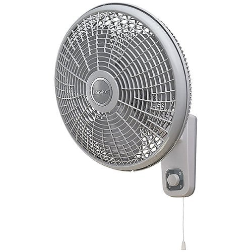 Lasko - 16" Oscillating Wall Mount Fan with Anti-Rust Grills - Gray