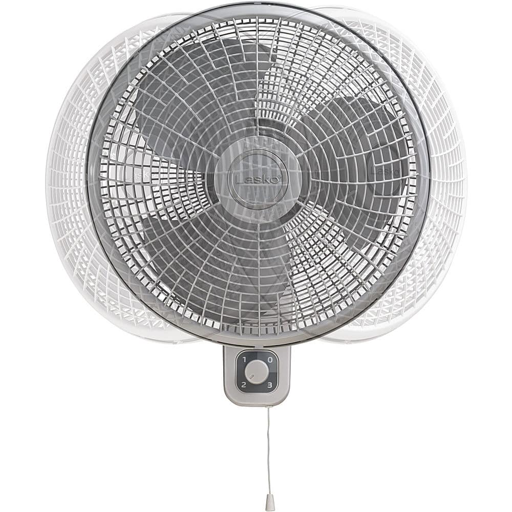 Lasko - 16" Oscillating Wall Mount Fan with Anti-Rust Grills - Gray
