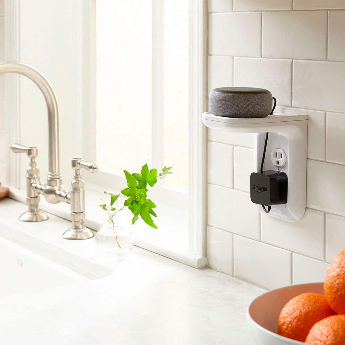 Sanus - Small Device Outlet Speaker Mount - White