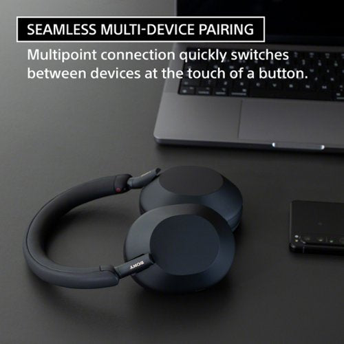 Sony - WH-1000XM5 Wireless Noise Cancelling Over-the-Ear Headphones - Black