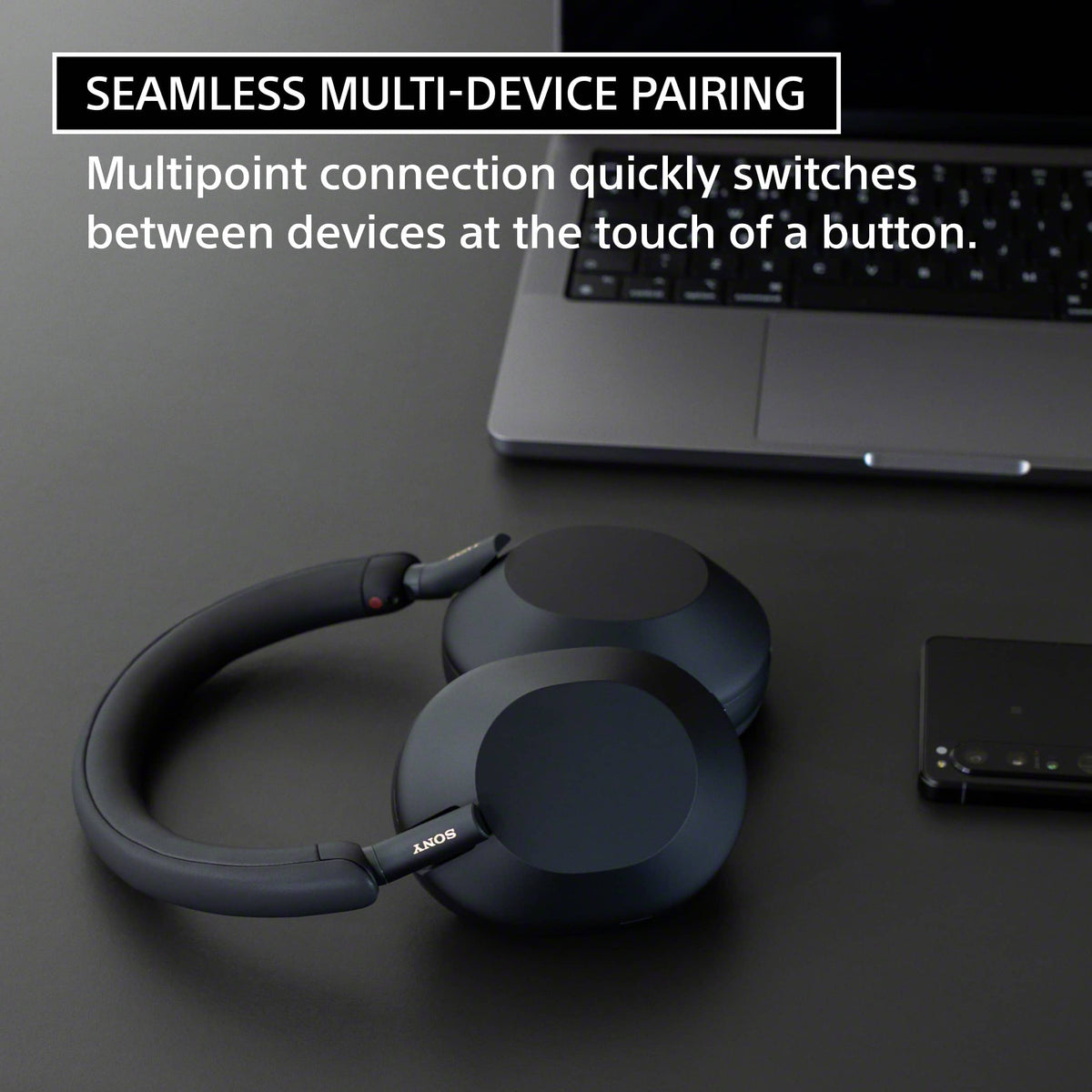 Sony - WH-1000XM5 Wireless Noise Cancelling Over-the-Ear Headphones - Black