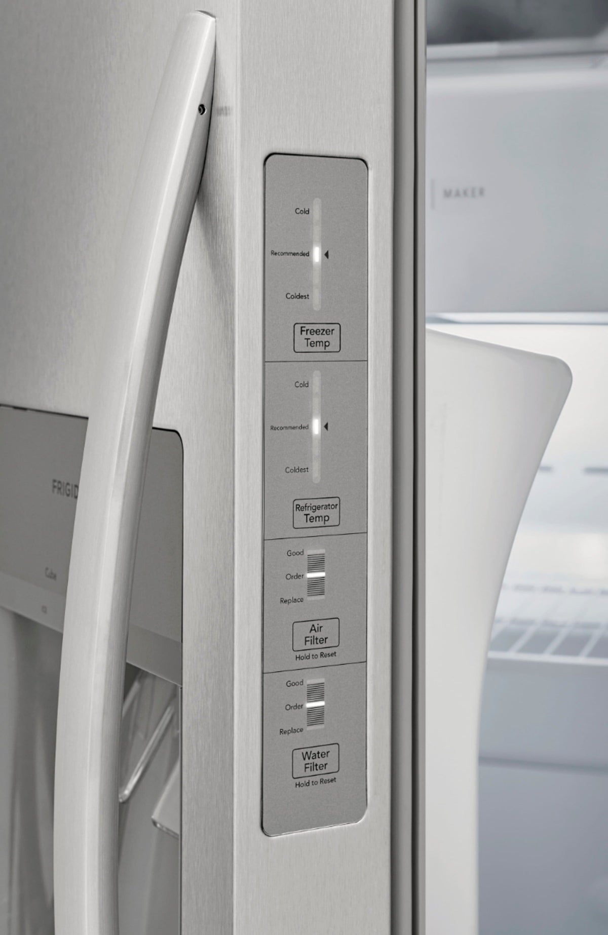 Frigidaire - 33 in. Wide 22.3 Cu. Ft. Side-by-Side Refrigerator - Stainless Steel