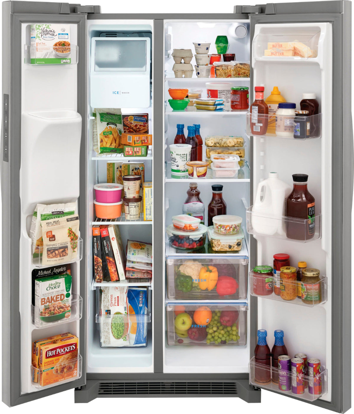 Frigidaire - 33 in. Wide 22.3 Cu. Ft. Side-by-Side Refrigerator - Stainless Steel