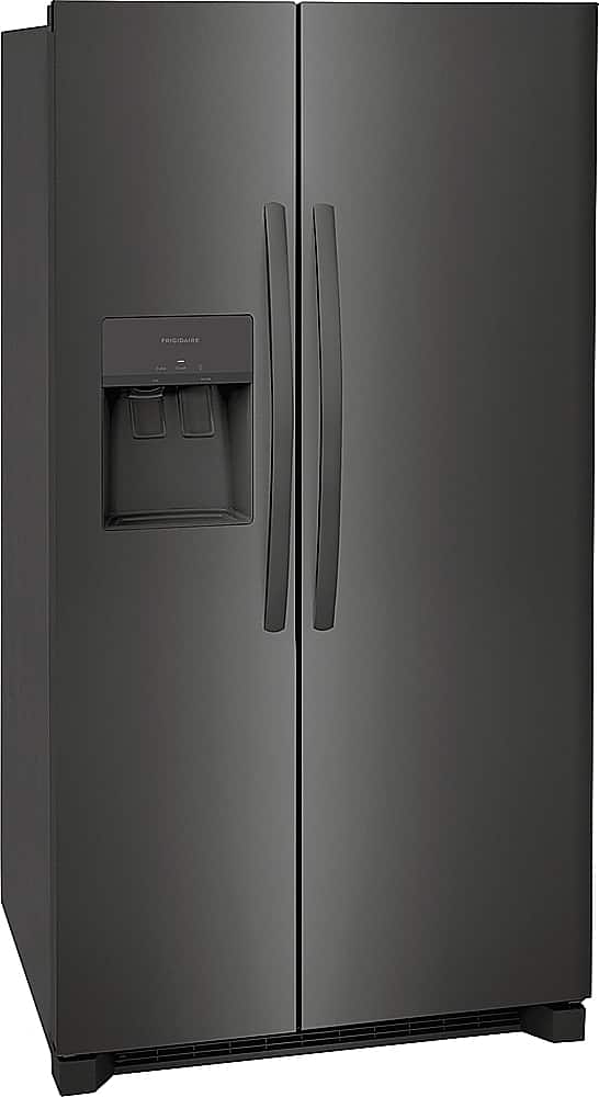 Frigidaire - 36 in. Wide 25.6 Cu. Ft. Side-by-Side Refrigerator with EvenTemp Cooling System - Black Stainless Steel