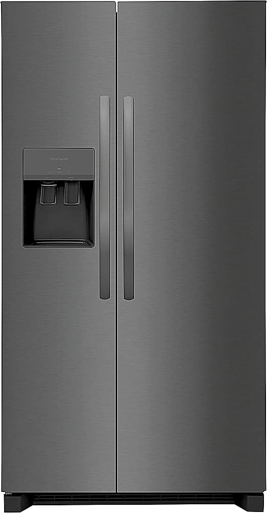 Frigidaire - 36 in. Wide 25.6 Cu. Ft. Side-by-Side Refrigerator with EvenTemp Cooling System - Black Stainless Steel