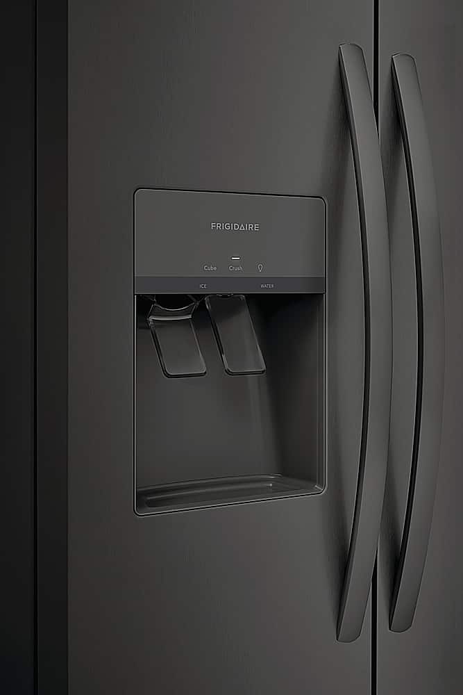 Frigidaire - 36 in. Wide 25.6 Cu. Ft. Side-by-Side Refrigerator with EvenTemp Cooling System - Black Stainless Steel