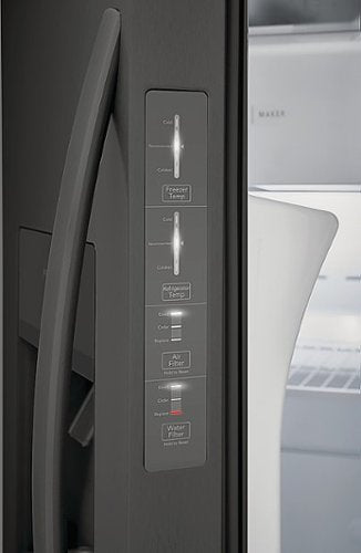 Frigidaire - 36 in. Wide 25.6 Cu. Ft. Side-by-Side Refrigerator with EvenTemp Cooling System - Black Stainless Steel