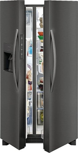 Frigidaire - 36 in. Wide 25.6 Cu. Ft. Side-by-Side Refrigerator with EvenTemp Cooling System - Black Stainless Steel